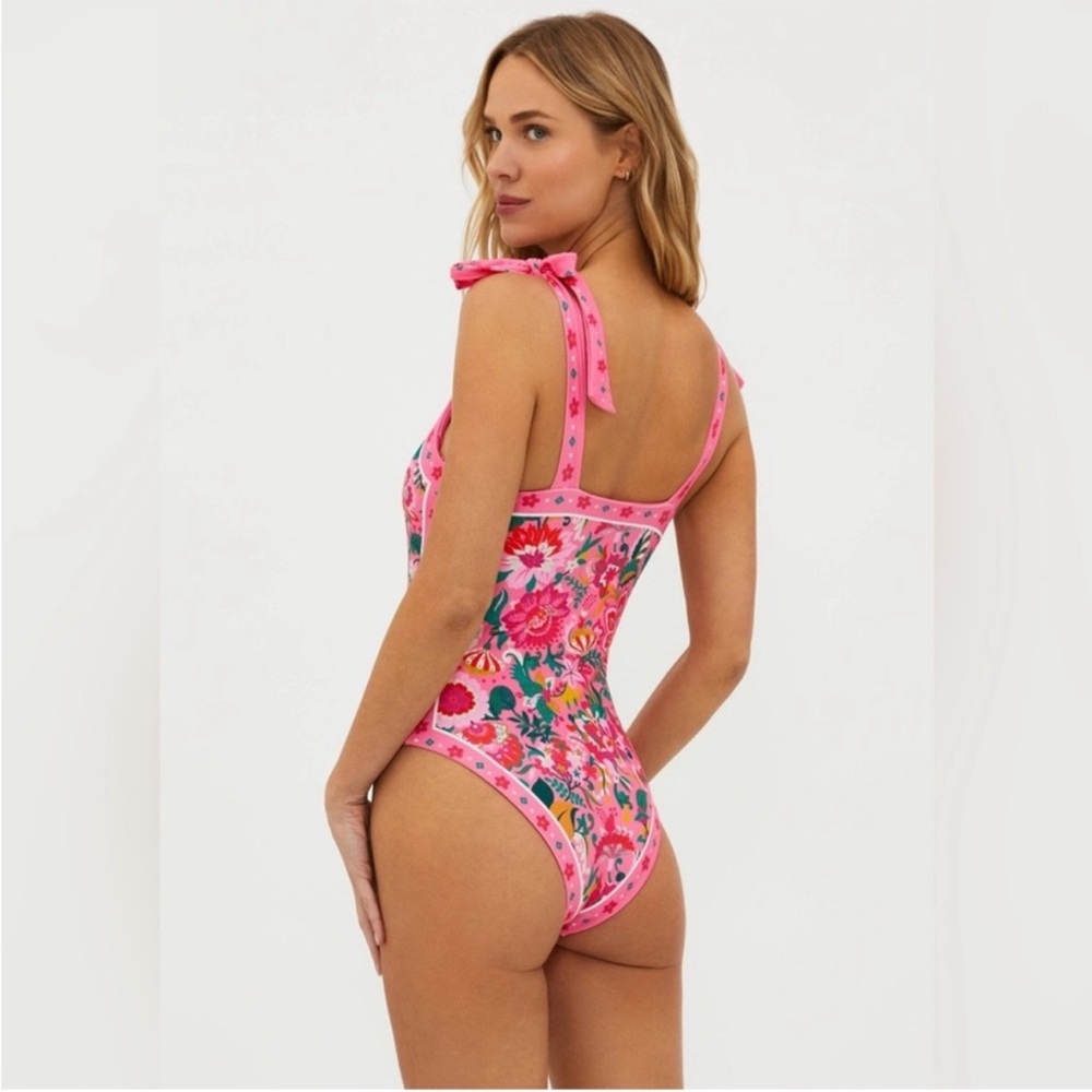 NWT BEACH RIOT Floral Tie Shoulder Akira One Piece swimsuit - Picture 7 of 12